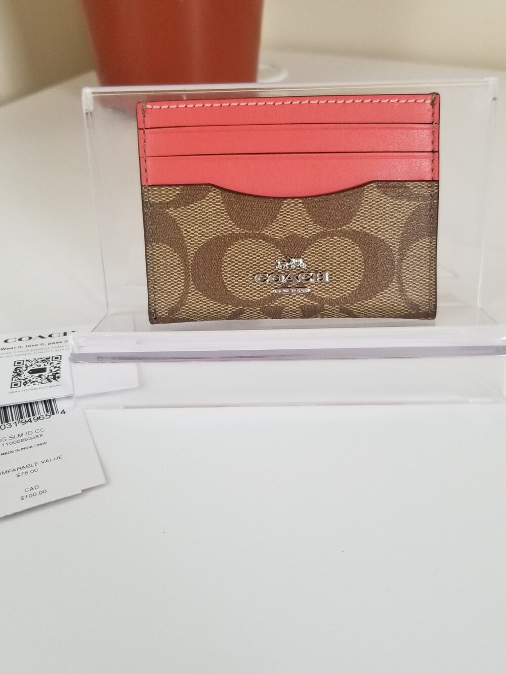 Coach Credit Card Holder Unused With Tags